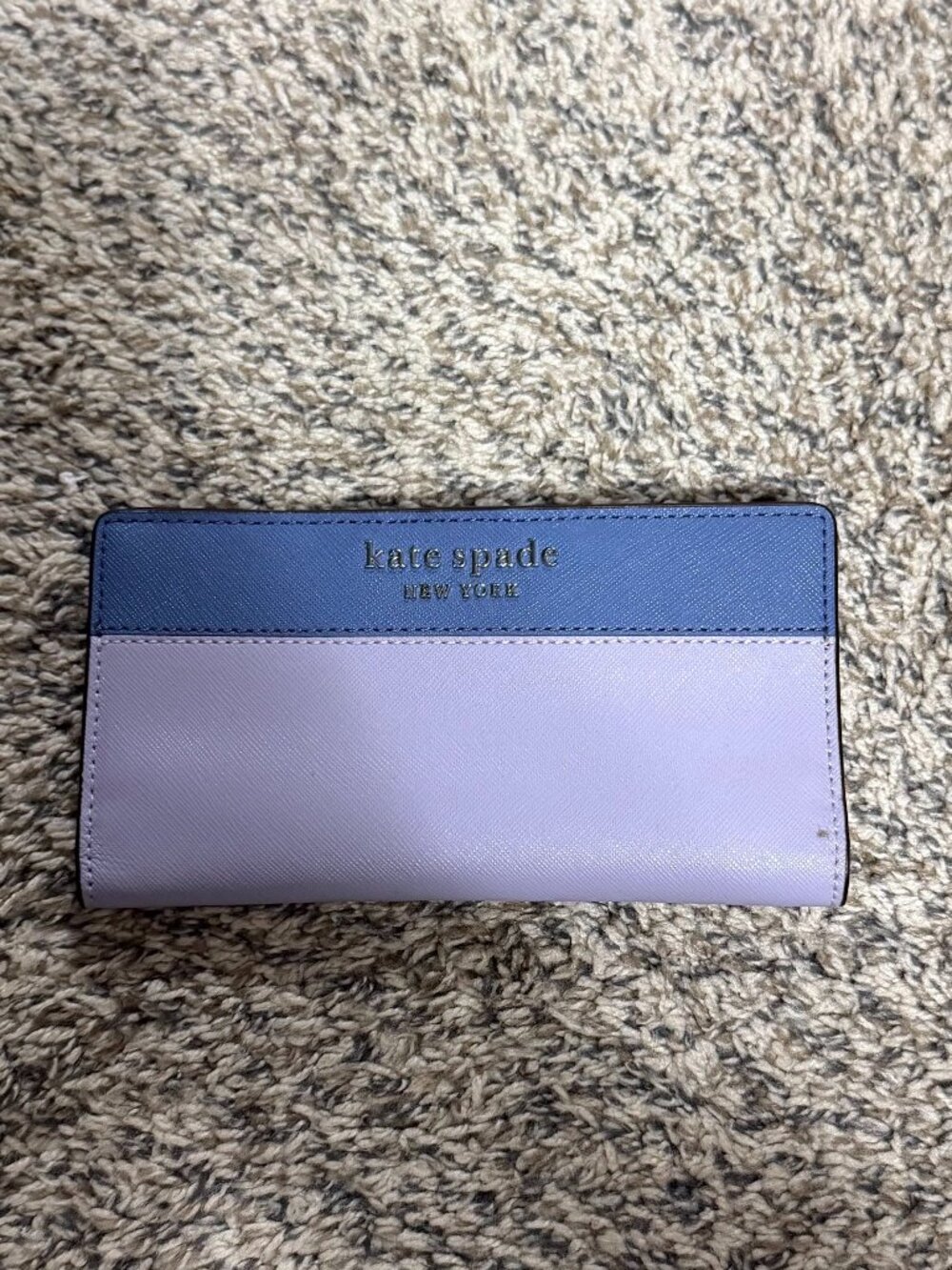 Kate Spade New York Cameron Slim Leather ID Bifold Wallet in French Navy Lilac